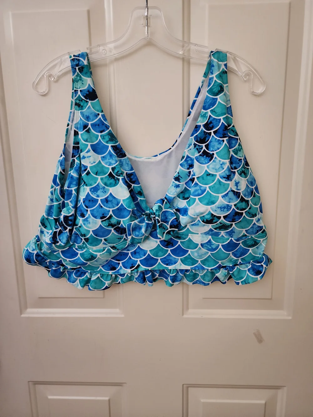 Torrid Blue Teal Mermaid Scale Swimsuit Top 3